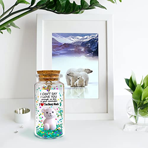 I Beary Love You Cute Teddy Bear Gift, Romantic Message In Bottle Present, Anniversary Decorative Wish Jar Valentines Birthday Christmas Gifts Decorations For Boyfriend Husband Him Her Wife Girlfriend #TOP3