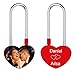 Personalized Love Heart Lock, Valentines Day Gifts Customized Photo Engraving Lock, for Couples Boyfriend Girlfriend Lover (Red)