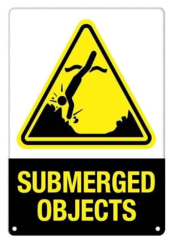 Submerged Objects Wall Art Decor Plaque for Cafe Farm Garage Garden Yard Tin Sign 8x12 Inch