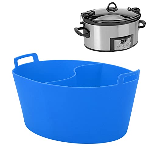 Forro de fogão lento, divisor de panela de silicone resistente ao calor para casa(Azul)