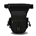 YUMQUA Tactical Drop Leg Pouch, Multi-Purpose Bag Military Canvas Drop Leg Bag Motorcycle Thigh Bag Pouch Tool Bag for Outdoor Hiking Cycling Working -Black
