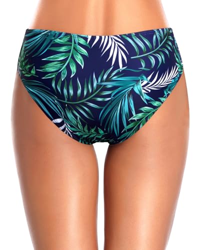 Image of Tempt Me Women Bikini Bottoms Mid Waist Bathing Suit Swimsuit Ruched Swim Bottom