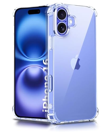 Image of WOW IMAGINE Clear Back Cover Case for iPhone 16 | Shockproof Soft TPU Case | Cushioned Edges for Ultimate Protection Back Cover Case - Transparent