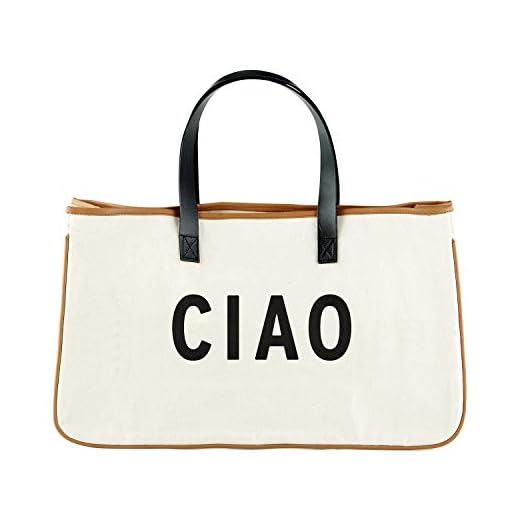 Santa Barbara Design Studio Tote Bag For Women Hold Everything 100% Cotton Canvas Shoulder Bag, Large, Ciao