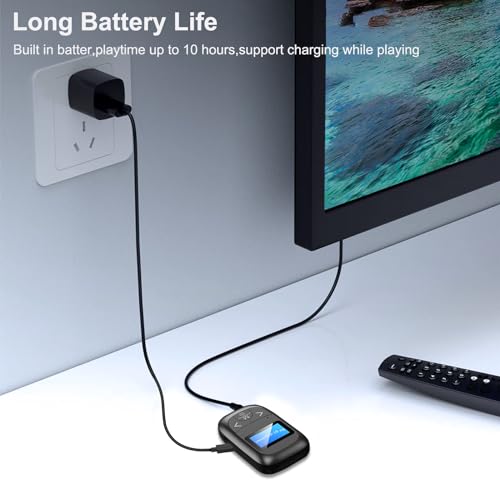 Bluetooth 5.0 Transmitter Receiver for TV to Wireless Headphones,Bluetooth Adapter for TV/Travel Flight,Airline,Gym, Built in Mic, Aux Adapter with 3.5mm Jack Cable for Home/Car Speaker