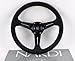 Nardi Steering Wheel - Deep Corn - 330mm (12.99 inches) - Black Perforated Leather with Red Stitching - Classic Horn Button - Part # 6069.33.2093