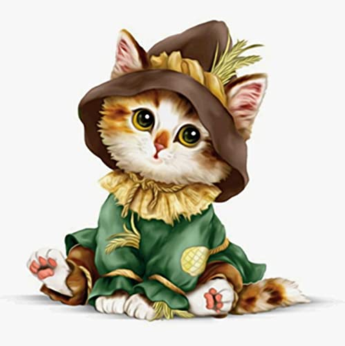 Broderie point de croix chaton pré-imprimé, cadeau de Noël idéal