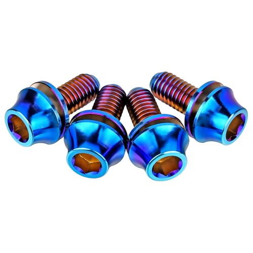 Image of Titanium M5x12mm with Washer Bicycle Water Bottle Cage Bolt 4 Pack