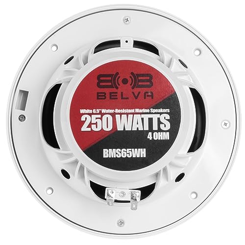 Image of BELVA BMS65WH 500W Peak (250W RMS) 6.5 inch 2-Way White Coaxial Marine Speakers for Boats /ATV /UTV /SxS /Powersport