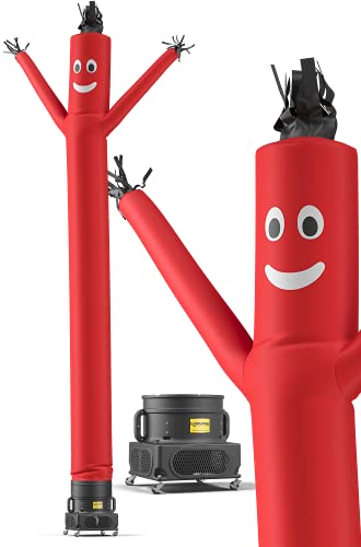 Lookourway Air Dancers Inflatable Tube Man Set - 20 Feet Tall Wacky Waving Inflatable Dancing Tube Guy With 1 Hp Blower For Business Promotion - Red #TOP4