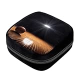 Aufbewahrungstasche für Damenbinden,Periodentasche,Basketball Cricketfeld aus Holz,Damenbinden für Damenprodukte