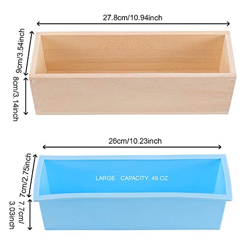 Zeonhei 3 Set 45 Oz Silicone Soap Molds Loaf, Flexible Rectangular Soap Making Molds With Wood Box Wooden Covers, Soap Molds For Soap Making #TOP1