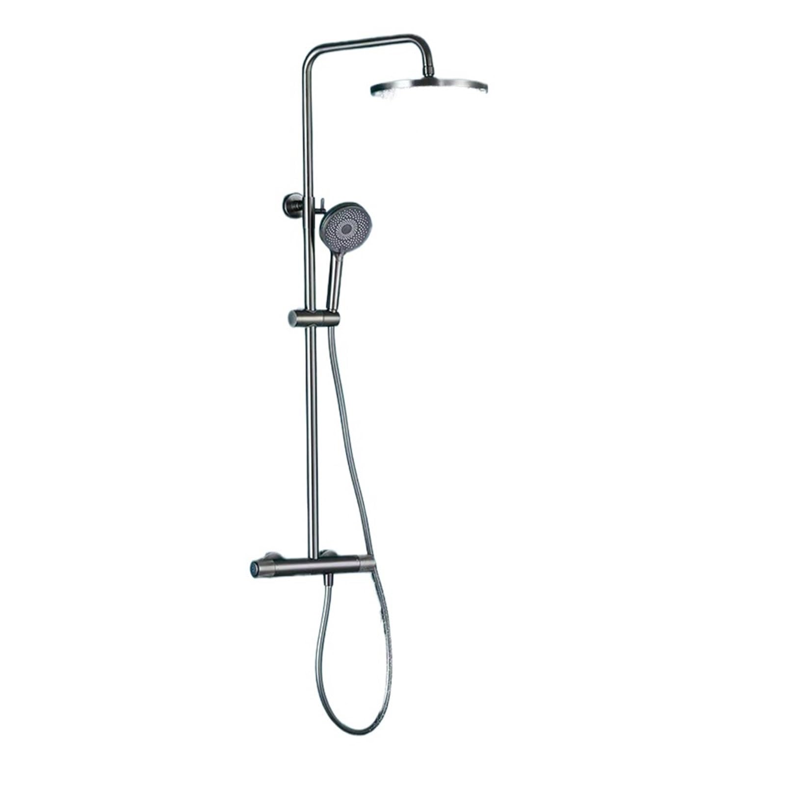 Pomme de douche bouton poussoir ensemble cuivre pratique durable