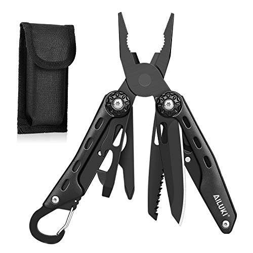 Mibote Multi Tool Pliers Stainless Steel 10 in 1 Multitool Knife Foldable Needlenose Pliers With Carry Case Multifunctional Knife Tool