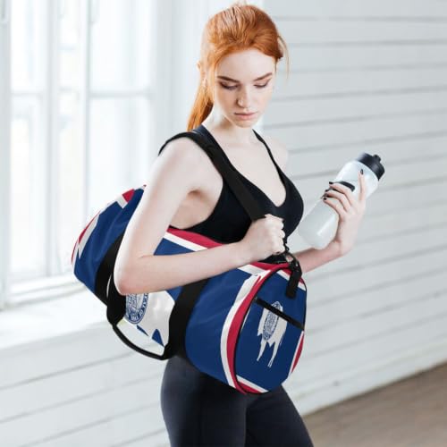 Bolsa de lona unisex con bolsillo interior y estampado de Wyoming 6