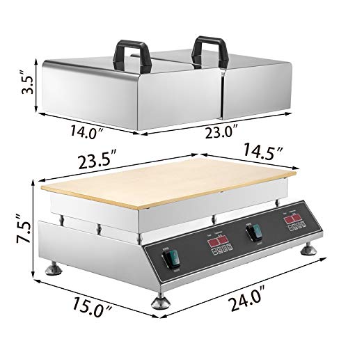 VBENLEM 110V Commercial Souffle Machine 3000W Electric Dorayaki Baker Double Head NonStick Stainless Steel Souffle Making Machine Cupcake Maker With Copper Heating Plate for Puff Pastry Muffin Pancake - Thumbnail 3