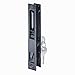Prime-Line C 1033 Sliding Glass Door Handle Set, 6-5/8 in., Diecast, Black, Hook Style, Flush Mount, Keyed, Non-Handed