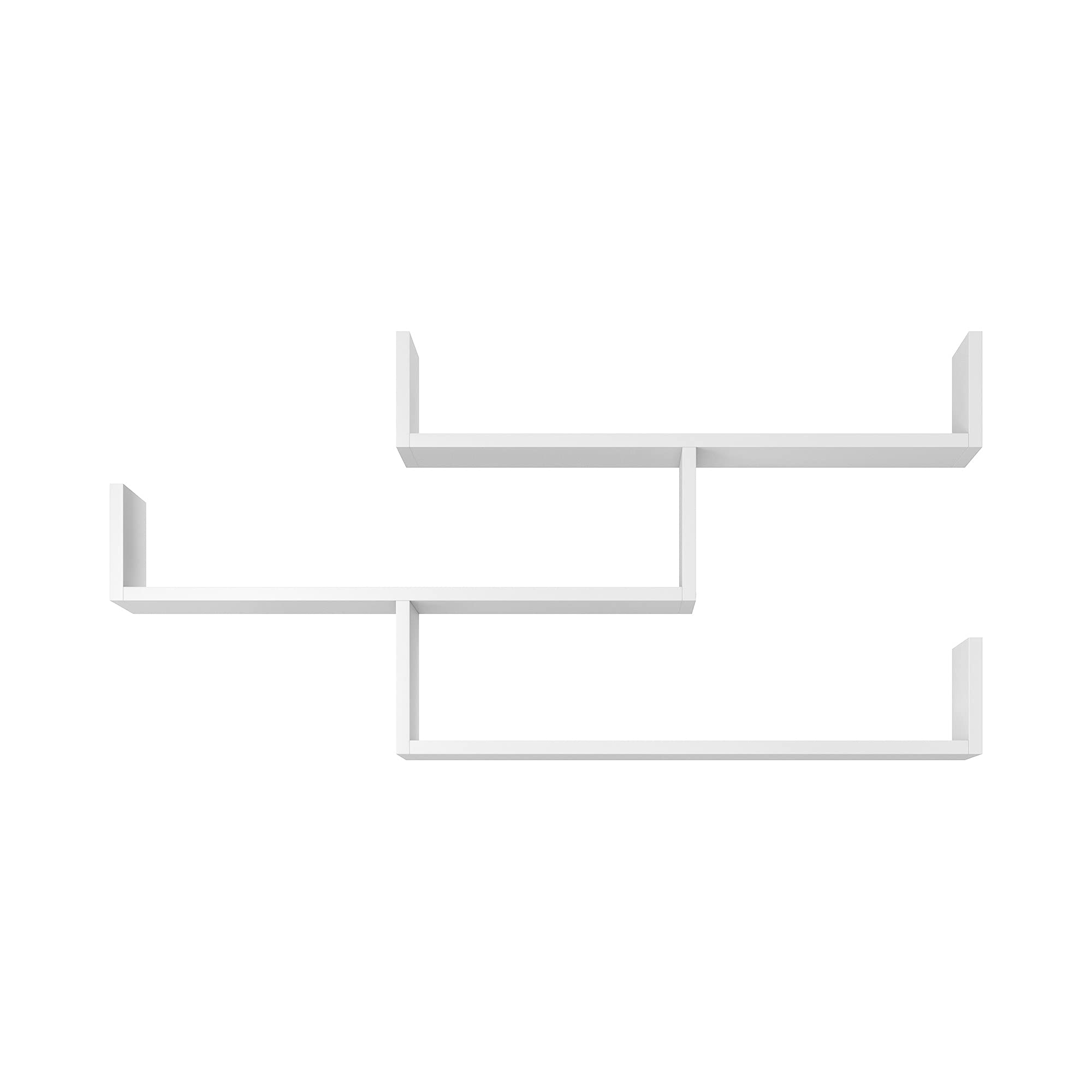 PIASKI Estantería de Pared Trio Tres, Estante de Pared, estantería Flotante, estantería Colgante, Distintos Colores (Blanco)