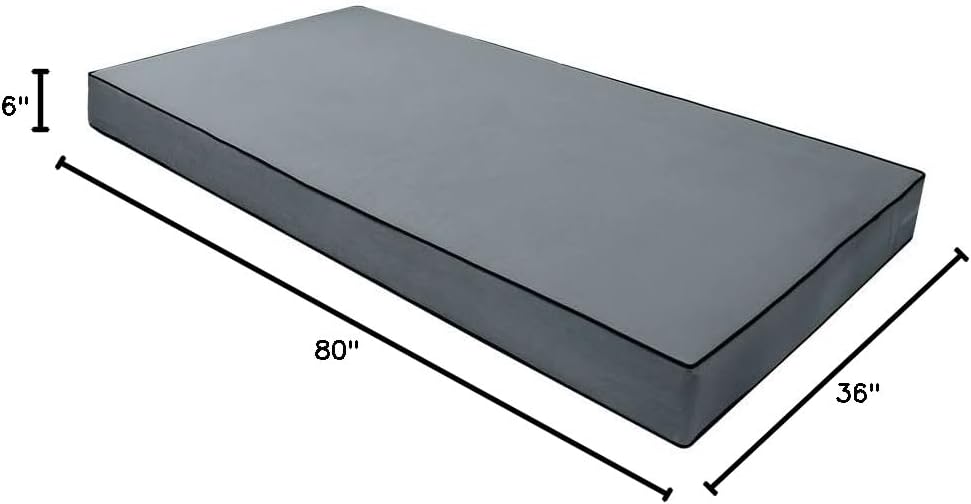 Contrast Pipe 6" Twin-XL Size Velvet Indoor Daybed Mattress Cover AD347 SLIPCOVER ONLY