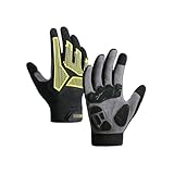 keynoyin Outdoor Cycling Gloves, Spring and Summer Non-Slip Long Finger Breathable Gloves - Yellow - XL