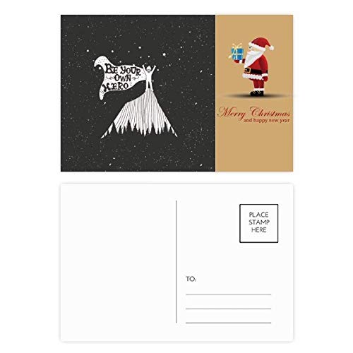 Cartes postales citation Père Noël Be Your Own lot 20 pièces noir blanc papeterie vœux hiver