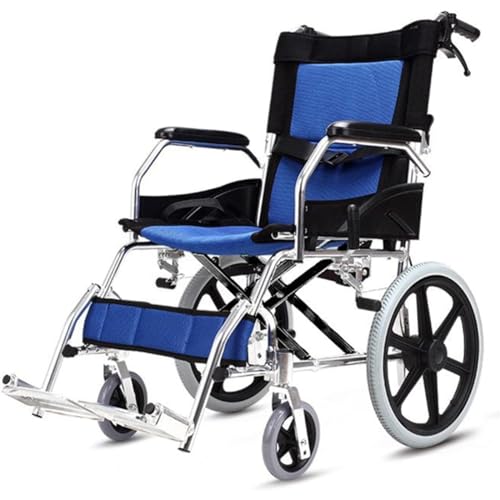 Silla de ruedas plegable y ligera con frenos de mano, diseño ultraligero para un fácil transporte y viajes, ideal para personas con discapacidad y personas mayores