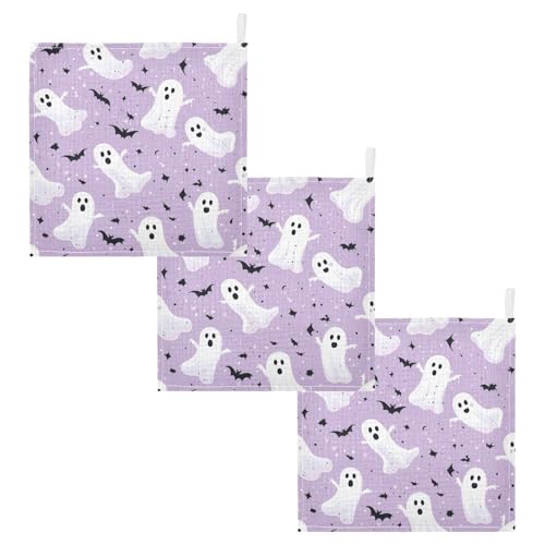 vvfelixl Ghosts and Bat Baby Burp Cloths Baby Muslin Washcloths for Boys Girls Cotton Babys Face Towel for Newborn Infants Soft and Absorbent 11.8 X 11.8 in, 5 Pack2