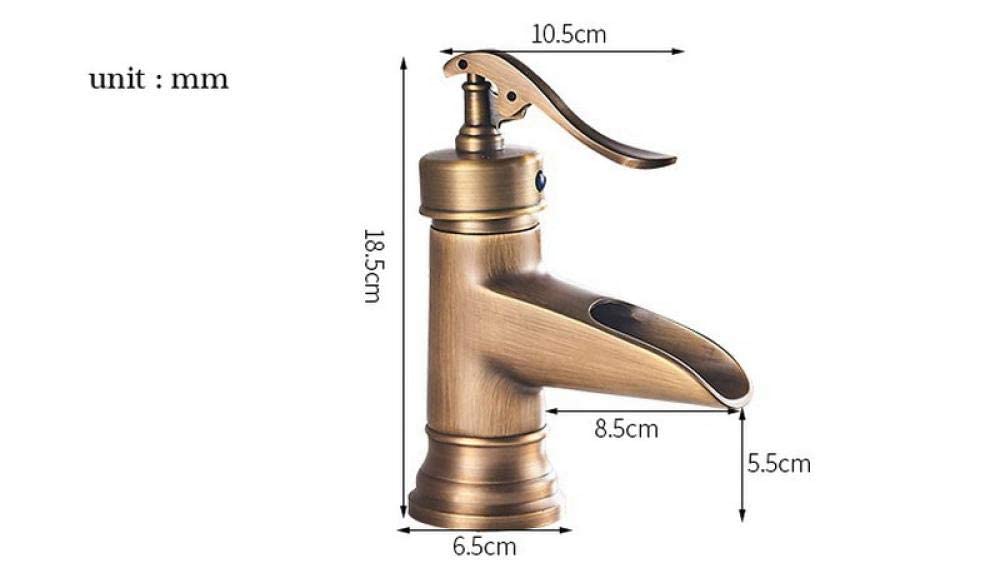 Rubinetto per lavabo da Bagno Bocca a Cascata Miscelatore per lavabo monocomando Rubinetto per lavabo monoforo Rubinetto per Acqua Calda e Fredda