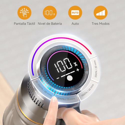 aonus Aspiradora sin Cable 55KPa 580W, Modo Automático hasta 75Min, Escoba Aspiradora sin Cable Potente con Pantalla Táctil LED, Cepillo Anti-Enredo para Pelos de Mascotas, Alfombras y Suelos Duros - imagen 3