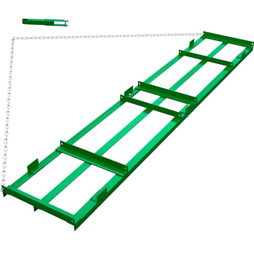 YITAMOTOR 8 Ft Drag Harrow Driveway Grader Landscape Power Rake for ATV, UTV, Tractor, Mower Tow Behind Yard Lawn Leveling Tool with 6 Ft Heavy Duty Chain