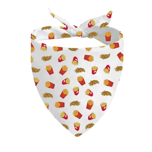 JXGZSO 1 Piece French Fries Dog Bandana Fast Food Dog