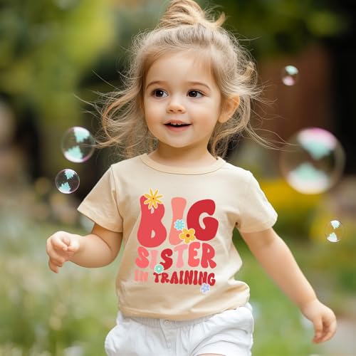 Image of Big Sister Announcement T Shirt Toddler Girls Promoted to Big Sister Tees Outfits 1-7 Years