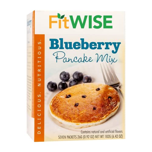Fitwise - High Protein Pancakes Mix, 15G Protein, Low Carb, Low Calorie, Low Sugar, Healthy Breakfast Meal, Keto Friendly, Ideal Protein Compatible, 7 Servings Per Box (Blueberry) #TOP5