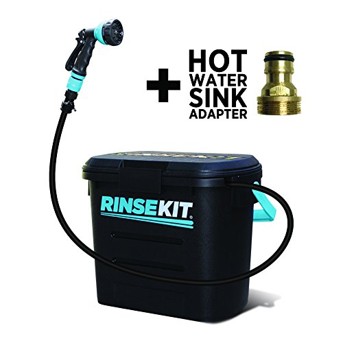 Rinse Kit Portable Shower with Hot Water Sink Adapter (Black)