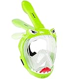 Zipoute Snorkel Full Face Snorkel Mask for Kids, Children Snorkeling Mask 180 Degree Panoramic View, Safe Anti-Leak Anti-Fog, Foldable Snorkeling Gear for Adults and Kids, Dry Top Breathing System