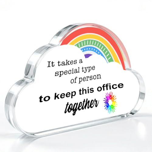 Administrative Assistant Gifts, Administrative Assistant Office Acrylic Decor, Admin Assistant Gifts for Colleage Women Men Appreciation Thank You Gifts Rainbow Decorative Signs Plaques