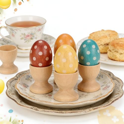 Blank Wooden Egg Cups for Crafts, 15Pcs Easter Egg Holders for Painting, Unfinished Eggs Stand Cups for Craft Easter Birthday Baby Shower Party Supplies