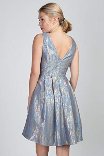 Minuet Fit And Flare High-Low Metallic Short Dress #TOP1