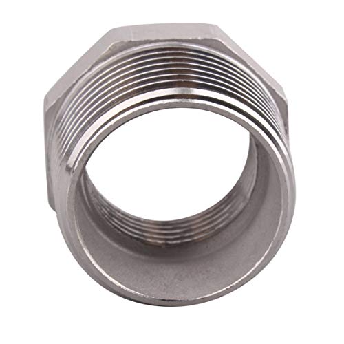 DERPIPE Stainless Steel Reducer Hex Flush Bushing, 1\" NPT Male 3/4\" NPT Female,Reducing Adapter Cast Pipe Fitting - Thumbnail 2