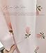 Girly Pink Floral Shower Curtain Hookless Flower Rose Shower Curtain Cotton Blend 72x72 Inches for Bathroom Bedroom