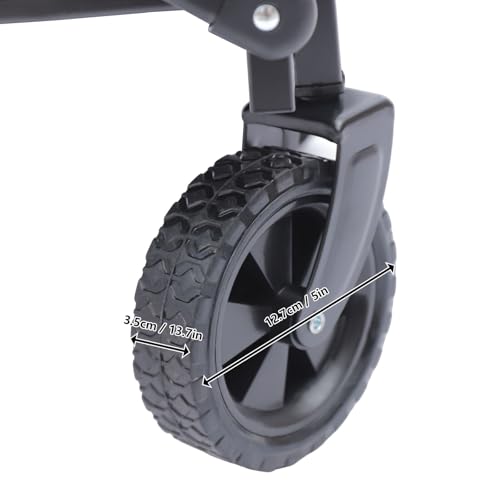 Chariot de Jardin Pliable Noir Multi-usage pour Camping et Plage