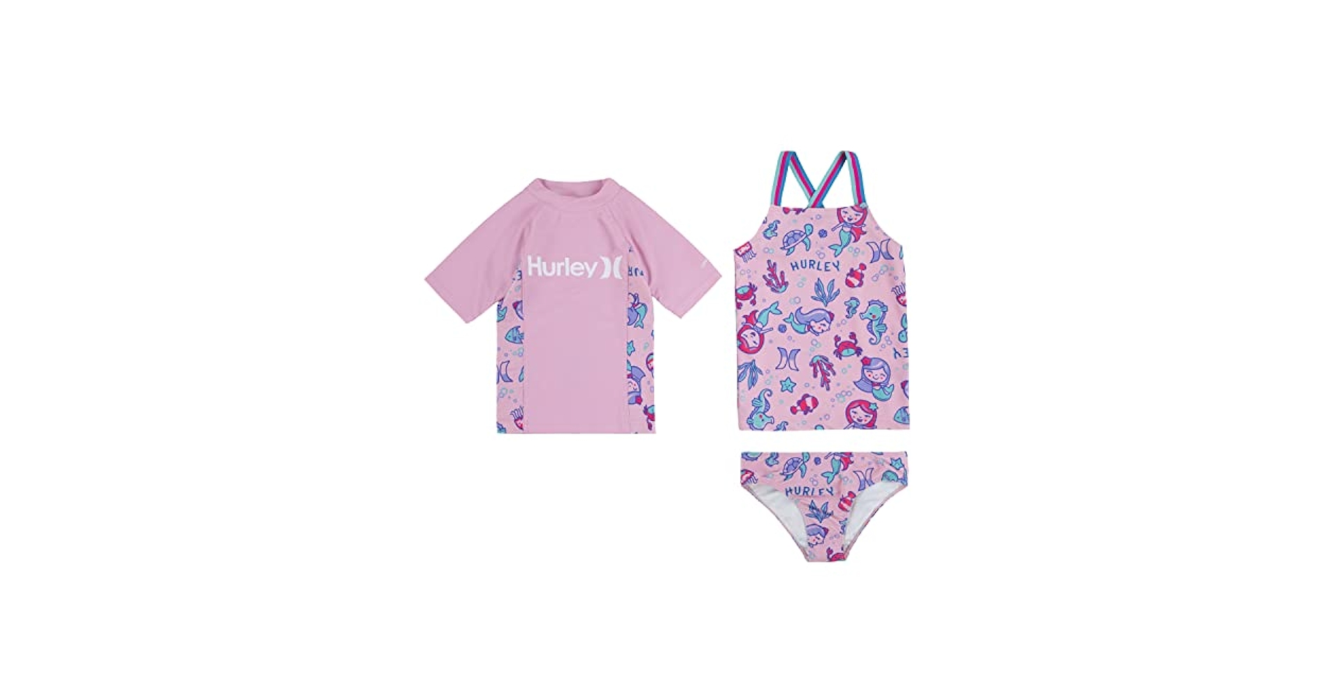 Amazon.com: Hurley girls Short Sleeve and Swim Suit 3-piece