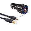 USB Ladegerät Adapter Fahrzeug Netzkabel kompatibel für Garmin DriveSmart 61 65,Drive 50 51 LM 52,Nuvi 2539LMT 2555LMT…