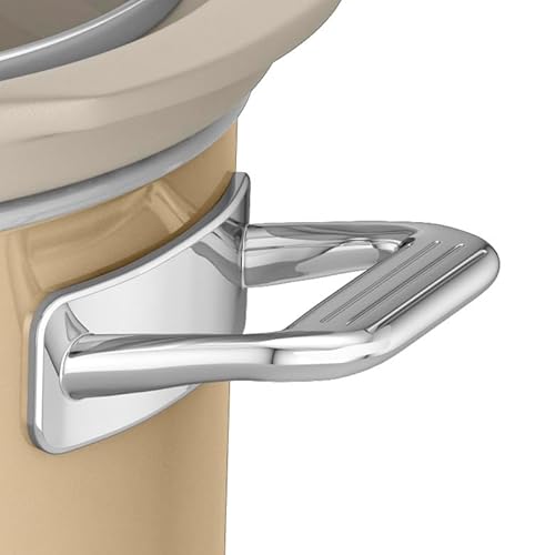 Swan Retro SF17031CN Olla Cocción Lenta 6,5L Recipiente Extraíble, Antiadherente Cerámica libre PFOA y PTFE, 3 Niveles Temperatura, Tapa Vidrio, Slow Cooker, Diseño Vintage, Crema, 320W - imagen 4