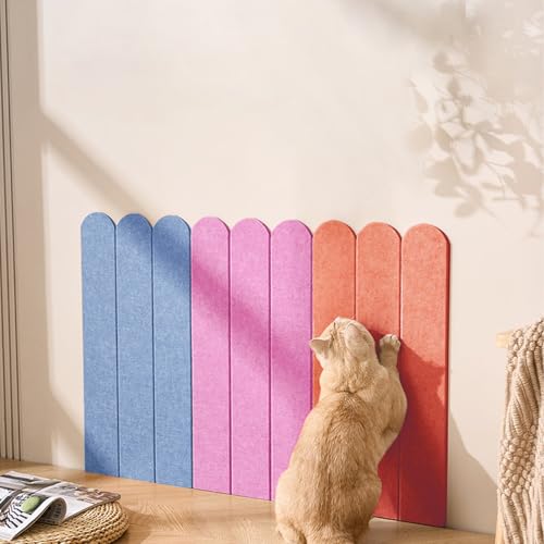 RizzQi Cat Wall Scratcher, Scratching Pads, 3-Panel 0.35" Thick Felt,...