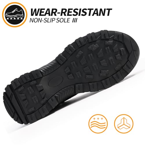 Image of Steel Toe Boots for Men Work Indestructible Safety Boots | Impact-Resistant, Puncture-Resistant, Comfortable, Wear-Resistant, Construction Factory, Warehouses, Jobsites