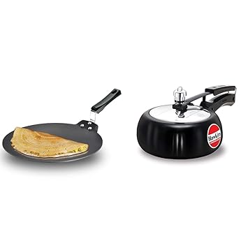 Hawkins - Q41 Futura Non Stick Dosa Tawa, 33Cm, Black & Hawkins Contura Hard Anodised Aluminium Pressure Cooker, 2 Liters?, Black