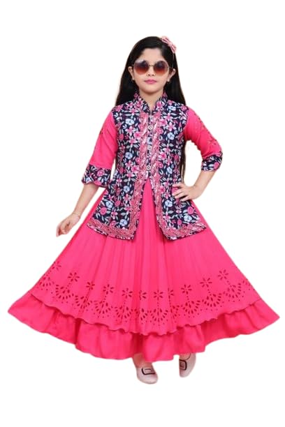 Image of Long Floral Kid Girls Dress| Comfortable, Breathable, Lightweight, Skin Friendly|SL 239