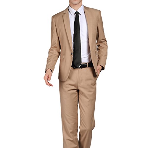 [FOMANSH] スーツ メンズ 2点セット ビジネス 1つボダン 無地 スリム 上下セット 通勤