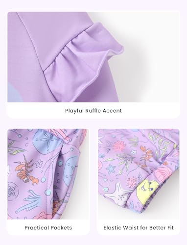 Image of Disney Frozen Toddler Girl Outfits Long Sleeve Shirt and Pocket Pant Clothing Sets Fall Casual Pullover Dailywear